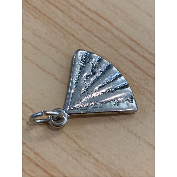 Hand Fan Sterling Silver Jewelry Charm #victorian #vintage - Picture 2 of 3
